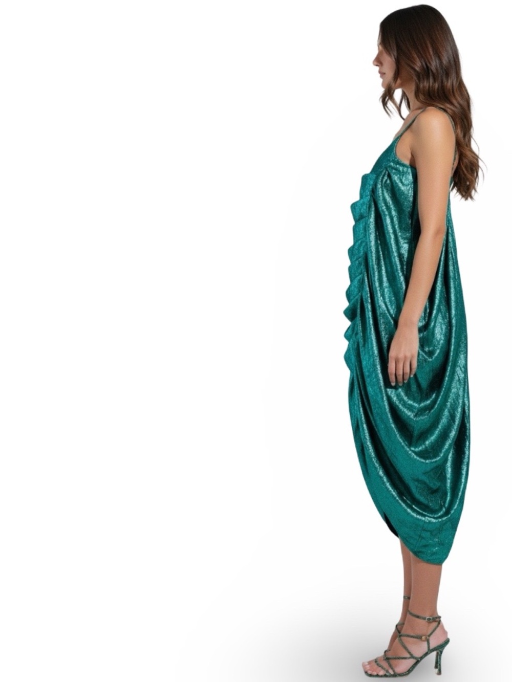 SMOOTH OPERATOR RUCHED MIDI DRESS - SZ XL - Picture 9 of 9